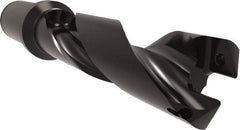 Allied Machine and Engineering - Series 29, 29 to 32mm Diam, 1-1/4" Diam Straight Shank with Flange, Helical Flute Spade Drill - 3-25/32" Max Depth, 5-3/8" Body Length, 7-43/64" OAL, Standard Length, Through Coolant - USA Tool & Supply