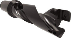 Allied Machine and Engineering - Series 26, 26 to 29mm Diam, 1-1/4" Diam Straight Shank with Flange, Helical Flute Spade Drill - 3-27/64" Max Depth, 5-1/16" Body Length, 7-11/32" OAL, Standard Length, Through Coolant - USA Tool & Supply