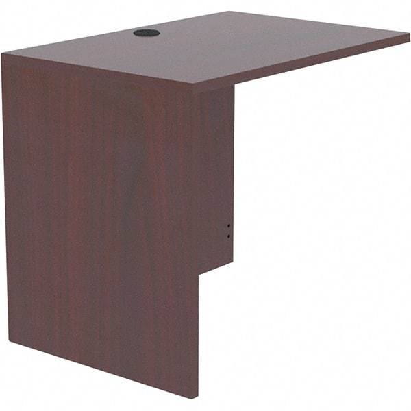 ALERA - Woodgrain Laminate Return/Bridge Shell Desk - 35" Wide x 23-5/8" Deep x 29-5/8" High, Mahogany - USA Tool & Supply