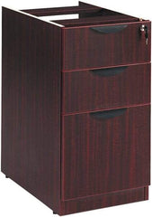 ALERA - 15-5/8" Wide x 28-1/2" High x 28-1/2" Deep, 3 Drawer Full Pedestal - Woodgrain Laminate, Mahogany - USA Tool & Supply