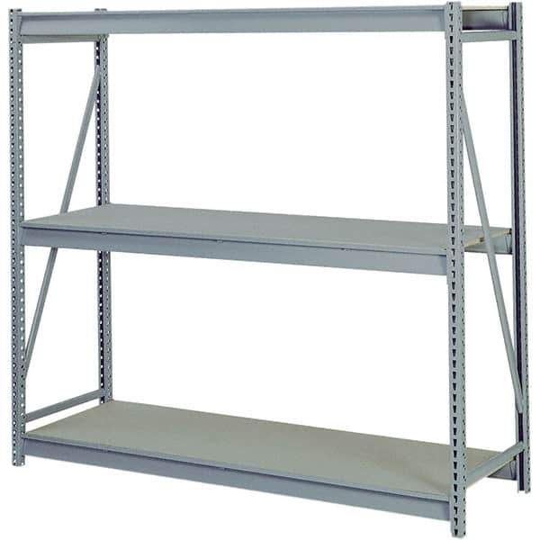 Lyon - 3 Shelf Starter Particle Board Steel Shelving - 10,000 Lb Capacity, 96" Wide x 84" High x 48" Deep, Dove Gray - USA Tool & Supply