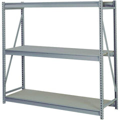 Lyon - 3 Shelf Starter Particle Board Steel Shelving - 10,000 Lb Capacity, 96" Wide x 84" High x 48" Deep, Dove Gray - USA Tool & Supply