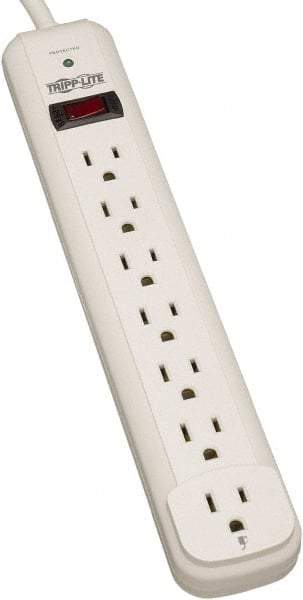 Tripp-Lite - 7 Outlets, 120 VAC15 Amps, 6' Cord, Power Outlet Strip - Floor, Keyhole Mount, 5-15 NEMA Configuration, 11.69" Strip - USA Tool & Supply