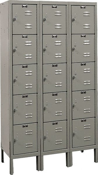 Hallowell - 15 Door, 5 Tier, Premium Box Lockers - USA Tool & Supply