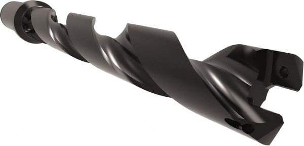 Allied Machine and Engineering - Series 26, 26 to 29mm Diam, 1-1/4" Diam Straight Shank with Flange, Helical Flute Spade Drill - 7-63/64" Max Depth, 9-5/8" Body Length, 11-29/32" OAL, Standard Length, Through Coolant - USA Tool & Supply