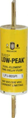 Cooper Bussmann - 300 VDC, 600 VAC, 80 Amp, Time Delay General Purpose Fuse - Bolt-on Mount, 4-5/8" OAL, 100 at DC, 300 at AC (RMS) kA Rating, 1-1/8" Diam - USA Tool & Supply