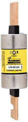 Cooper Bussmann - 250 VAC/VDC, 300 Amp, Time Delay General Purpose Fuse - Bolt-on Mount, 8-5/8" OAL, 100 at DC, 300 at AC (RMS) kA Rating, 2-3/8" Diam - USA Tool & Supply