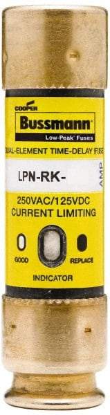 Cooper Bussmann - 125 VDC, 250 VAC, 35 Amp, Time Delay General Purpose Fuse - Fuse Holder Mount, 76.2mm OAL, 100 at DC, 300 at AC (RMS) kA Rating, 13/16" Diam - USA Tool & Supply