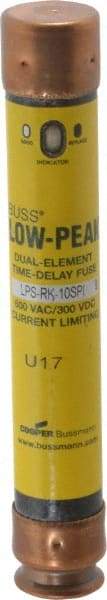 Cooper Bussmann - 300 VDC, 600 VAC, 10 Amp, Time Delay General Purpose Fuse - Fuse Holder Mount, 127mm OAL, 100 at DC, 300 at AC (RMS) kA Rating, 13/16" Diam - USA Tool & Supply