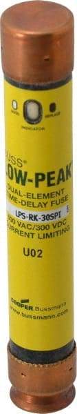 Cooper Bussmann - 300 VDC, 600 VAC, 30 Amp, Time Delay General Purpose Fuse - Fuse Holder Mount, 127mm OAL, 100 at DC, 300 at AC (RMS) kA Rating, 13/16" Diam - USA Tool & Supply