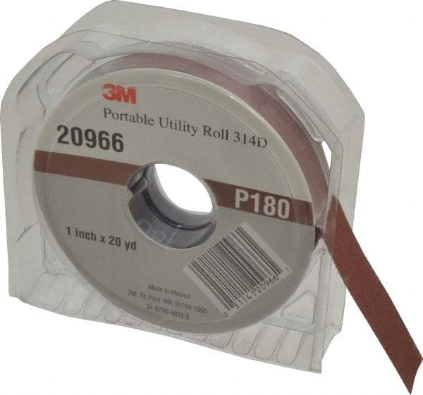 3M - 1" x 20 Yd 180 Grit Aluminum Oxide Cloth Roll - Very Fine Grade, J Weighted Backing - USA Tool & Supply