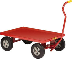 Little Giant - 1,200 Lb Capacity Steel Wagon Truck - Steel Deck, 24" OAW, Solid Rubber Casters - USA Tool & Supply
