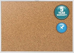 Quartet - 24" Wide x 18" High Open Cork Bulletin Board - Natural (Color) - USA Tool & Supply