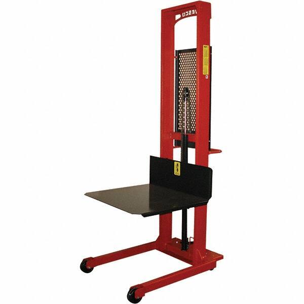 Wesco Industrial Products - 1,000 Lb Capacity, 60" Lift Height, Steel Stacker Manually Operated Lift - USA Tool & Supply