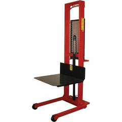 Wesco Industrial Products - 1,000 Lb Capacity, 60" Lift Height, Steel Stacker Manually Operated Lift - USA Tool & Supply