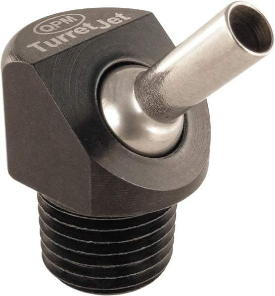 QPM Products - 5/16" Hose Inside Diam, Coolant Hose Nozzle - NPT, for Use with CNC Lathes - USA Tool & Supply