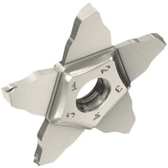 Iscar - 34L200PENTA J Grade IC908, 2.01mm Cutting Width Carbide Grooving Insert - Left Hand, 0.1mm Corner Radius, TiAlN Finish - USA Tool & Supply
