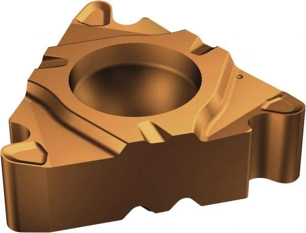 Sandvik Coromant - 266 External Left Hand 6 Round Laydown Threading Insert - Grade 1125, TiCrAlN+TiAlN Coated Carbide, 9.53mm Inscribed Circle - USA Tool & Supply