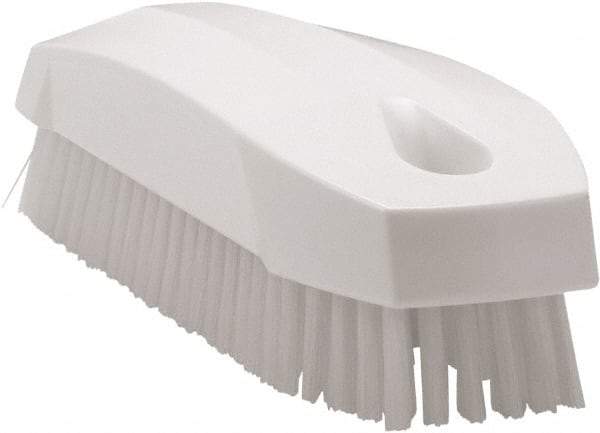 Vikan - 0.7" Bristle Length, Polyester Scrub Brush - 1-1/2" Wide Head, 4-1/2" OAL, White, Polypropylene Block - USA Tool & Supply