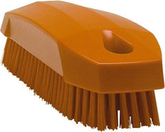 Vikan - 0.7" Bristle Length, Polyester Scrub Brush - 1-1/2" Wide Head, 4-1/2" OAL, Orange, Polypropylene Block - USA Tool & Supply