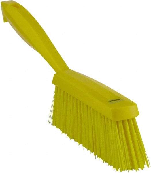 Vikan - 14" OAL, Polyester Staple Set Bench Brush - 2" Bristle Length, 6-3/8" Long Head, Yellow - USA Tool & Supply