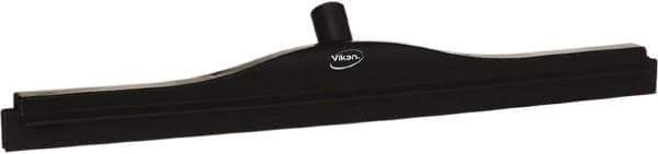 Vikan - 24" Rubber Blade Floor Squeegee - Double Edge, Black, Plastic Holder - USA Tool & Supply