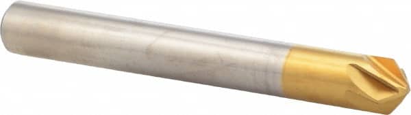 M.A. Ford - 1/4" Head Diam, 1/4" Shank Diam, 6 Flute 100° High Speed Steel Countersink - USA Tool & Supply