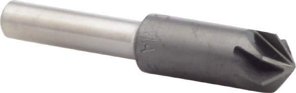 M.A. Ford - 3/8" Head Diam, 1/4" Shank Diam, 6 Flute 100° High Speed Steel Countersink - ALtima Blaze Finish, 2" OAL - USA Tool & Supply