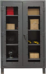 Durham - 3 Shelf Visible Storage Cabinet - Steel, 48" Wide x 24" Deep x 66" High, Gray - USA Tool & Supply