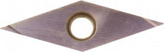 Kyocera - VBGT220.2 F Grade KW10 Carbide Turning Insert - Uncoated, 35° Diamond, 1/4" Inscr Circle, 1/8" Thick, 0.004" Corner Radius - USA Tool & Supply