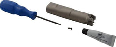 Iscar - 1" Cut Diam, 0.043" Max Depth, 1" Shank Diam, Weldon Shank Indexable High-Feed End Mill - Screw Holding Method, H600 WXCU 05 Insert, FF EWX-05 Toolholder, Through Coolant - USA Tool & Supply