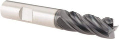 SGS - 1/2", 1-1/4" LOC, 1/2" Shank Diam, 3-1/4" OAL, 4 Flute, Solid Carbide Square End Mill - Single End, AlTiN Finish, Spiral Flute, Variable° Helix, Centercutting, Right Hand Cut, Right Hand Flute, Series Z1 - USA Tool & Supply