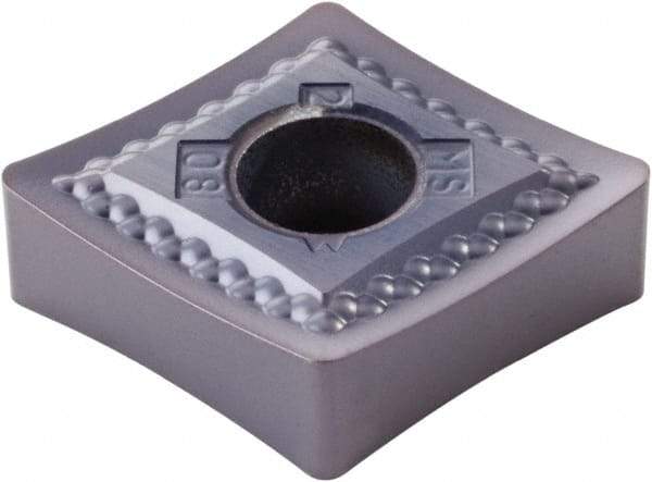 Kennametal - CNMG432 MS Grade KCU25 Carbide Turning Insert - AlTiN Finish, 80° Diamond, 1/2" Inscr Circle, 3/16" Thick, 1/32" Corner Radius - USA Tool & Supply
