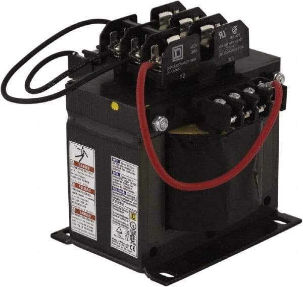 Square D - 750 VA, Top Mount Fuse Block Control Transformer - 5.66 Inch Deep - USA Tool & Supply