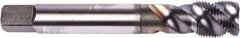 Union Butterfield - M12x1.75 Metric Coarse 3 Flute 6H Modified Bottoming Spiral Flute Tap - Powdered Metal, TiCN Finish, 110mm OAL, Right Hand Flute, Right Hand Thread, Series 1679 - Exact Industrial Supply