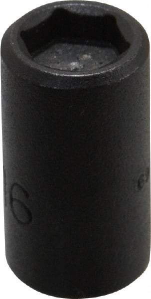 Proto - 1/4" Drive 5/16" Standard Magnetic Impact Socket - 6 Points, 59/64" OAL - USA Tool & Supply