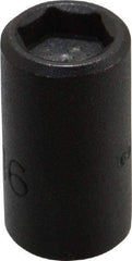 Proto - 1/4" Drive 5/16" Standard Magnetic Impact Socket - 6 Points, 59/64" OAL - USA Tool & Supply