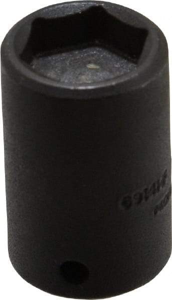 Proto - 1/4" Drive 7/16" Standard Magnetic Impact Socket - 6 Points, 1" OAL - USA Tool & Supply