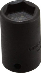Proto - 1/4" Drive 7/16" Standard Magnetic Impact Socket - 6 Points, 1" OAL - USA Tool & Supply
