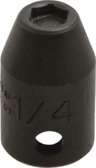 Proto - 3/8" Drive 1/4" Standard Magnetic Impact Socket - 6 Points, 1-3/32" OAL - USA Tool & Supply