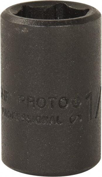 Proto - 3/8" Drive 1/2" Standard Magnetic Impact Socket - 6 Points, 1-3/32" OAL - USA Tool & Supply
