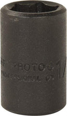Proto - 3/8" Drive 1/2" Standard Magnetic Impact Socket - 6 Points, 1-3/32" OAL - USA Tool & Supply