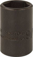 Proto - 3/8" Drive 9/16" Standard Magnetic Impact Socket - 6 Points, 1-3/32" OAL - USA Tool & Supply