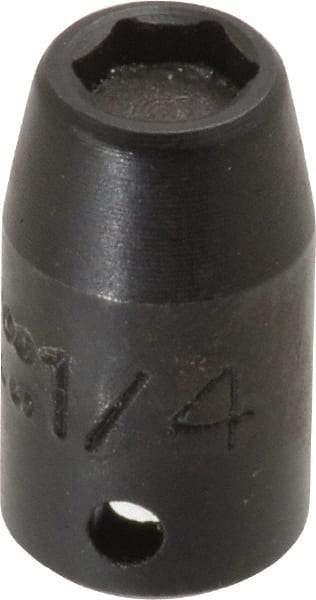 Proto - 1/4" Drive, 1/4" Socket, Power Socket - 6 Points, 7/8" OAL - USA Tool & Supply