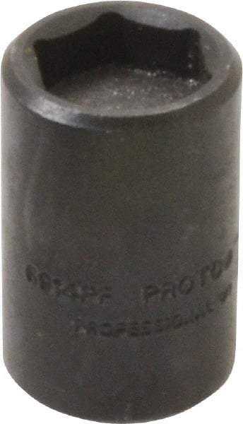 Proto - 1/4" Drive, 7/16" Socket, Power Socket - 6 Points, 1" OAL - USA Tool & Supply