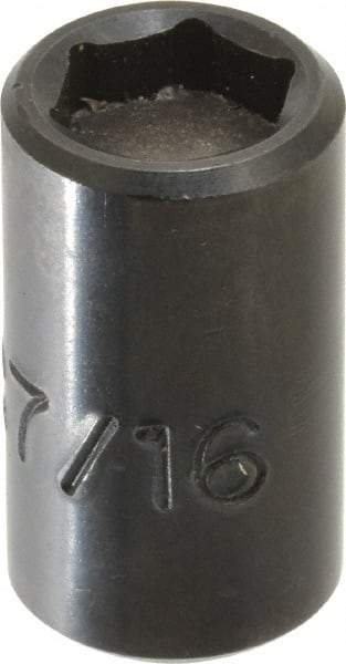 Proto - 3/8" Drive, 7/16" Socket, Power Socket - 6 Points, 1-3/16" OAL - USA Tool & Supply