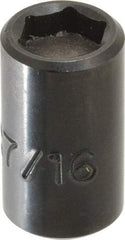 Proto - 3/8" Drive, 7/16" Socket, Power Socket - 6 Points, 1-3/16" OAL - USA Tool & Supply