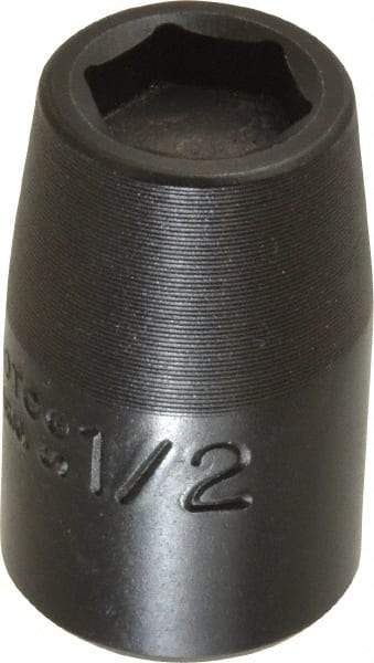 Proto - 1/2" Drive 1/2" Standard Magnetic Impact Socket - 6 Points, 1-1/2" OAL - USA Tool & Supply