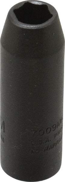 Proto - 3/8" Drive 9mm Deep Thin Wall Impact Socket - 6 Points, 2" OAL - USA Tool & Supply