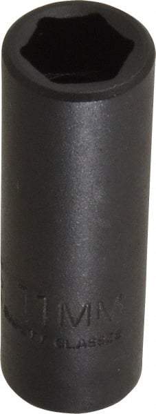 Proto - 3/8" Drive 11mm Deep Thin Wall Impact Socket - 6 Points, 2" OAL - USA Tool & Supply